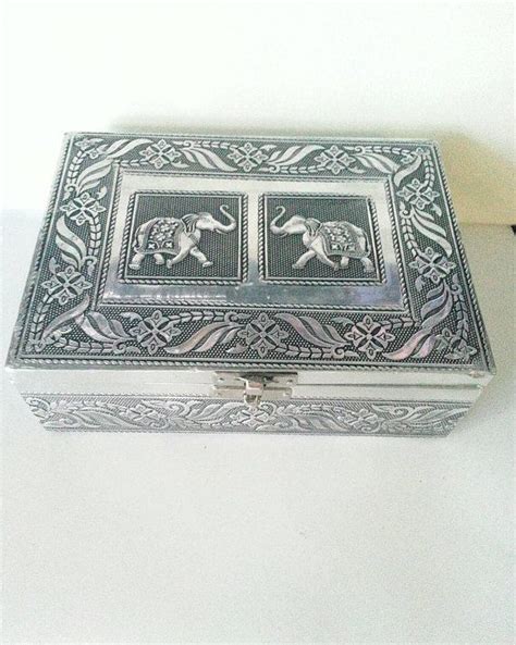 Enamel Color Elephant Metal Jewelry Storage Box Decorative 